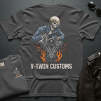 V-Twin Customs Distressed 2-Sided T-Shirt
