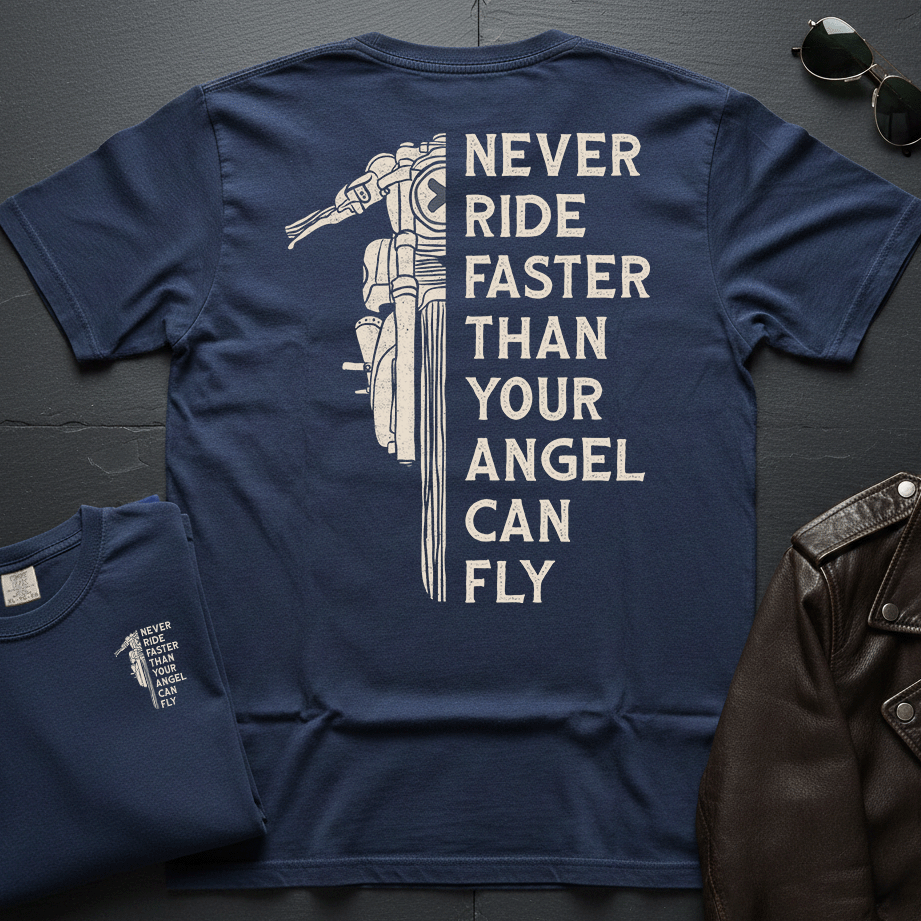 Never Ride Faster 2-Sided T-Shirt