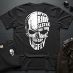 Never Ride Faster Than Your Angel 2-Sided T-Shirt
