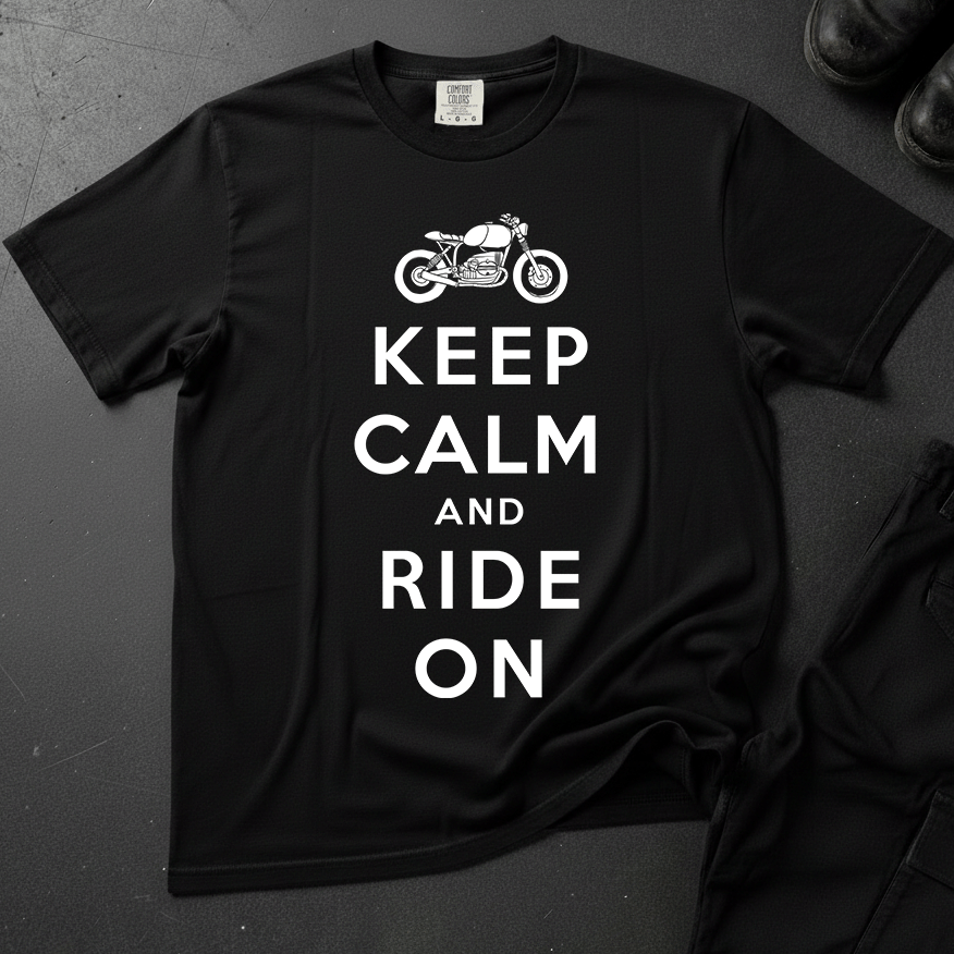 Keep Calm And Ride On - Front Print T-shirt