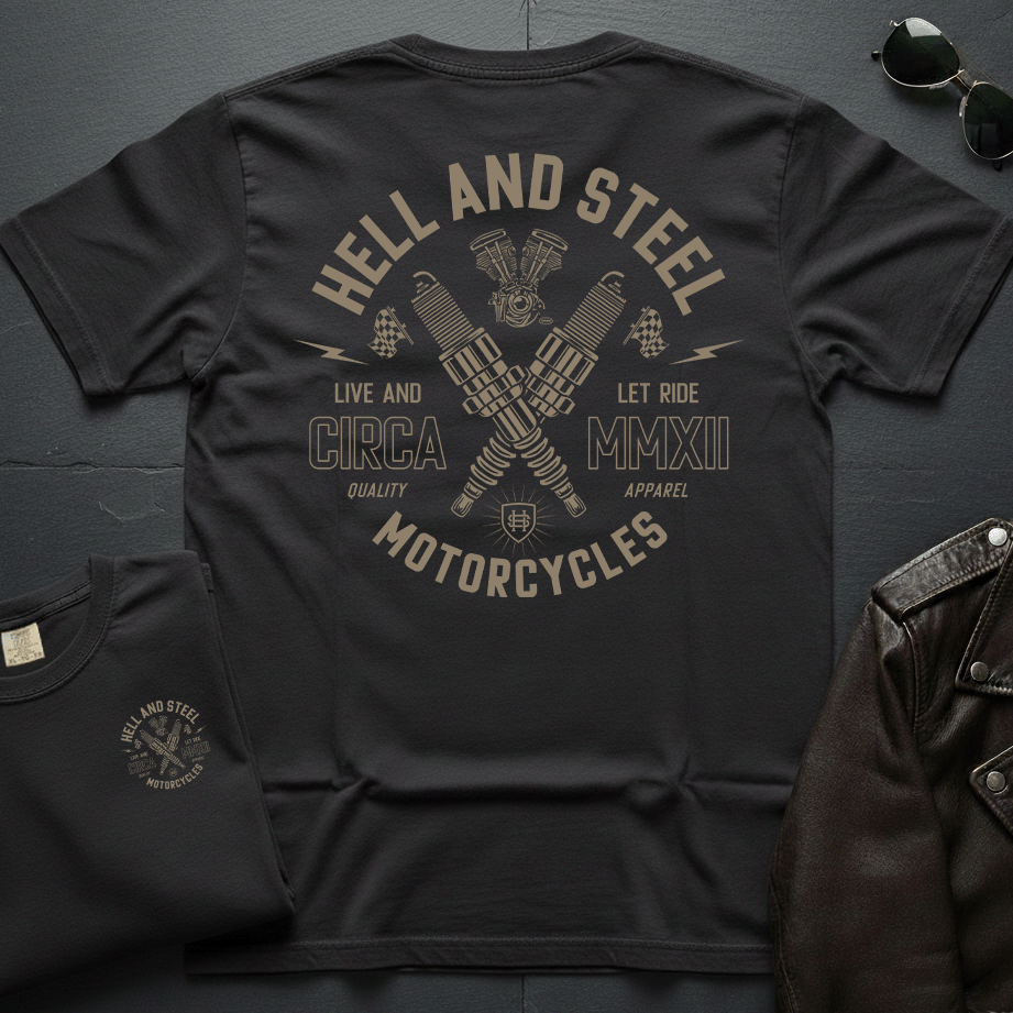 Hell And Steel Sparkplugs 2-Sided T-Shirt