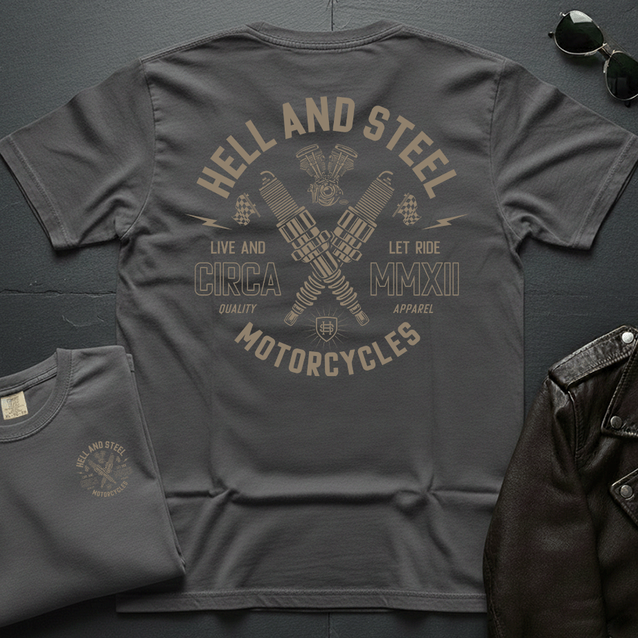 Hell And Steel Sparkplugs 2-Sided T-Shirt