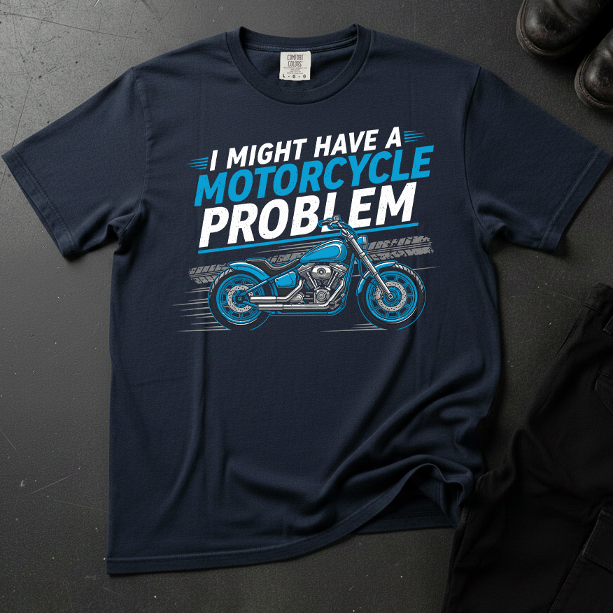 I Might Have A  Motorcycle Problem - Front Print T-shirt