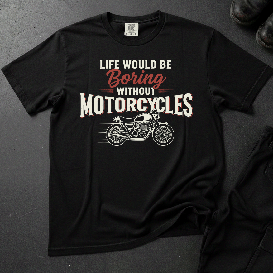 Life Would Be Boring Without Motorcycles - Front Print T-shirt