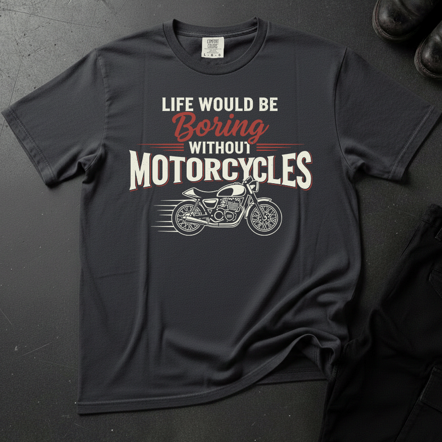 Life Would Be Boring Without Motorcycles - Front Print T-shirt