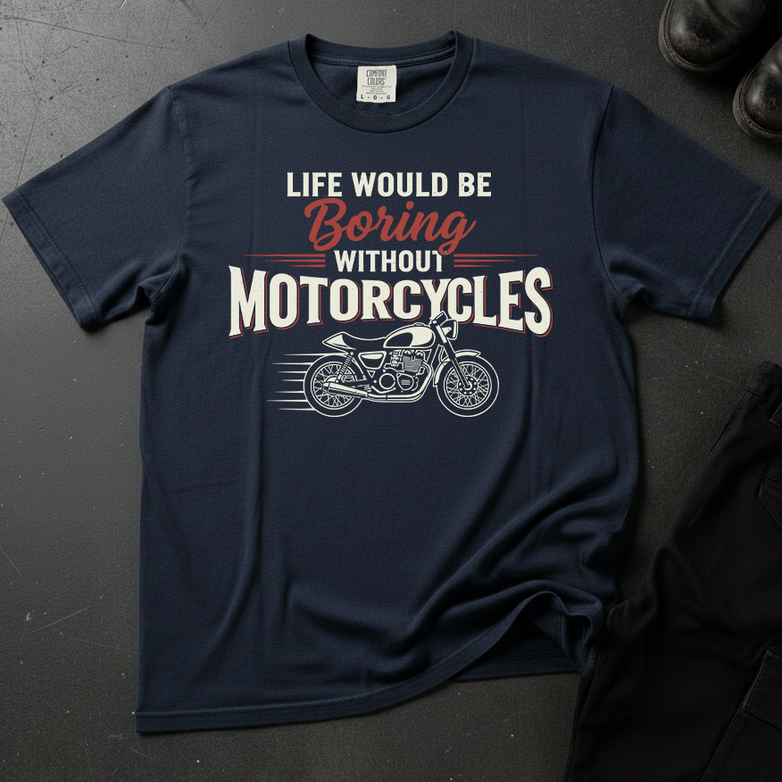 Life Would Be Boring Without Motorcycles - Front Print T-shirt