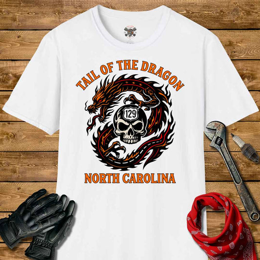 Tail Of The Dragon With Skull On White